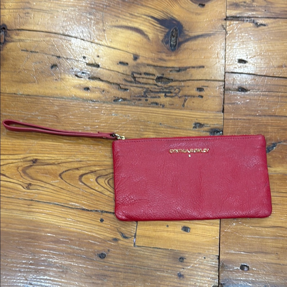 Cynthia Rowley Red Genuine Leather Wristlet Purse Wallet - Picture 1 of 11